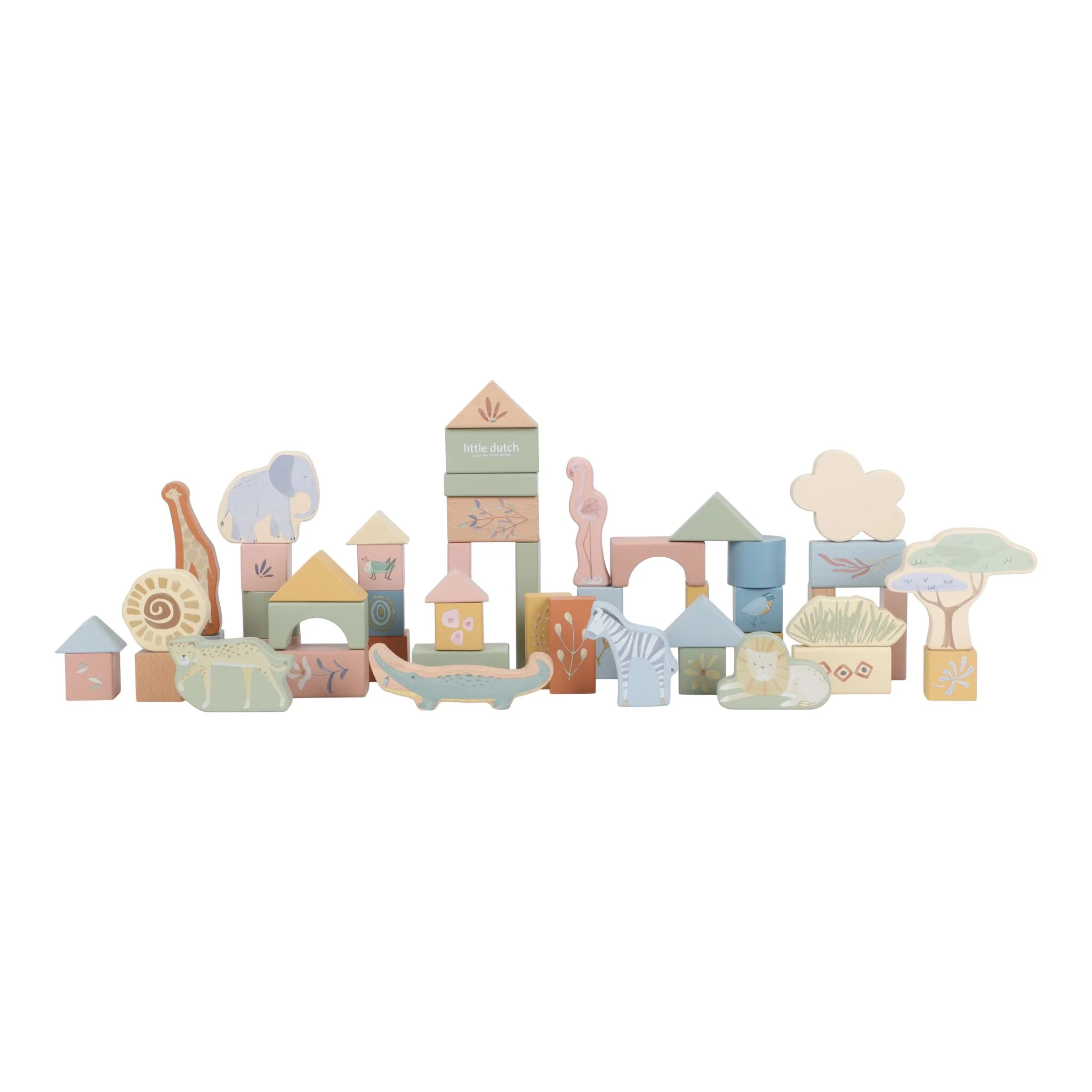 Safari Friends Add to the wish list Wooden Building Blocks