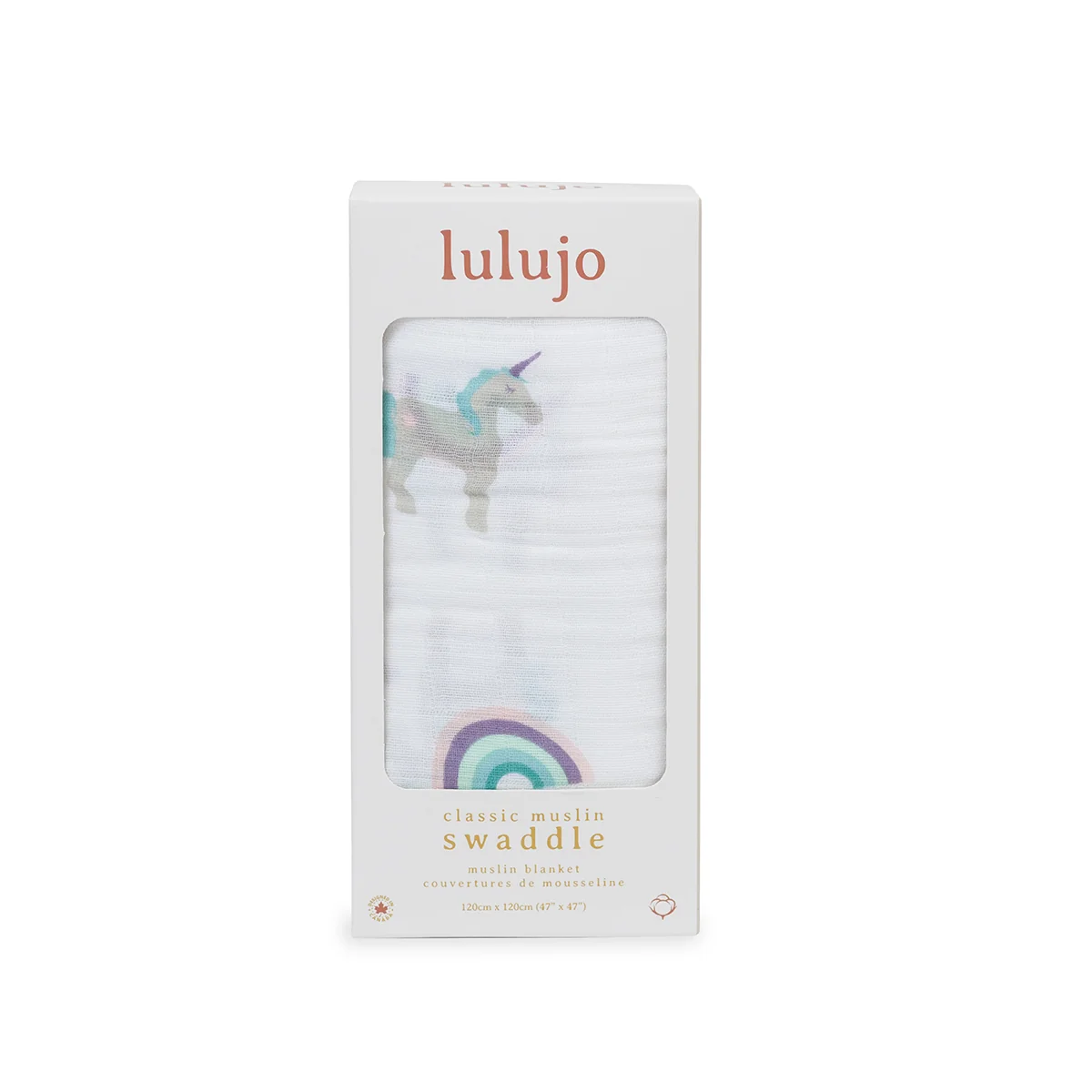 Rainbows and Unicorns Cotton Muslin Swaddle XL