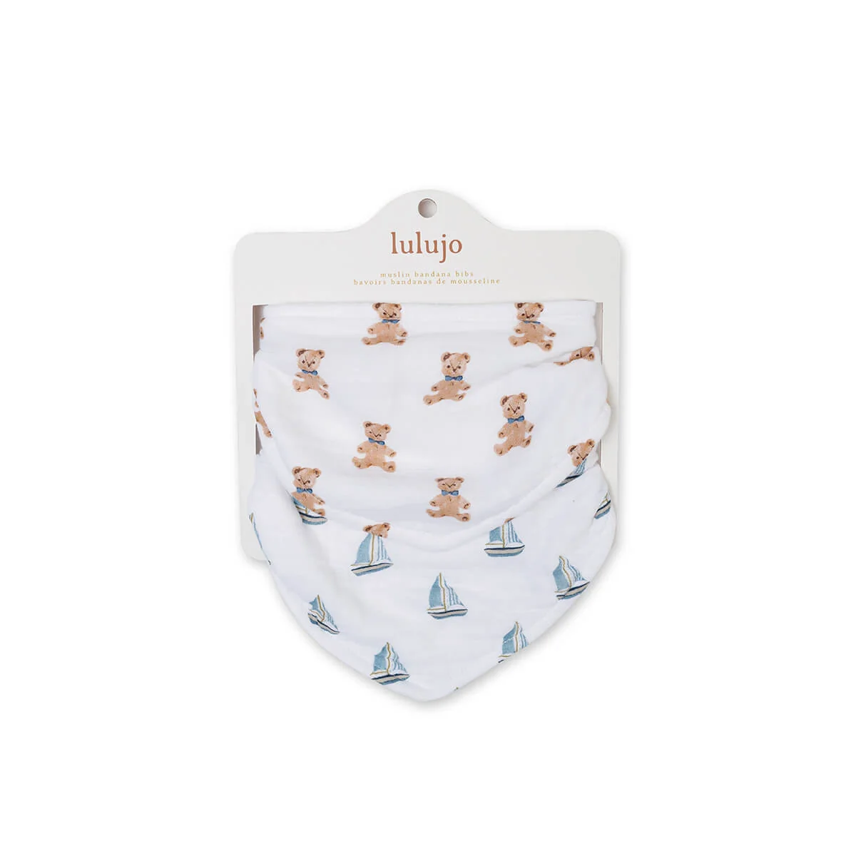 Vintage Bears & Sailboats Bandana Bibs