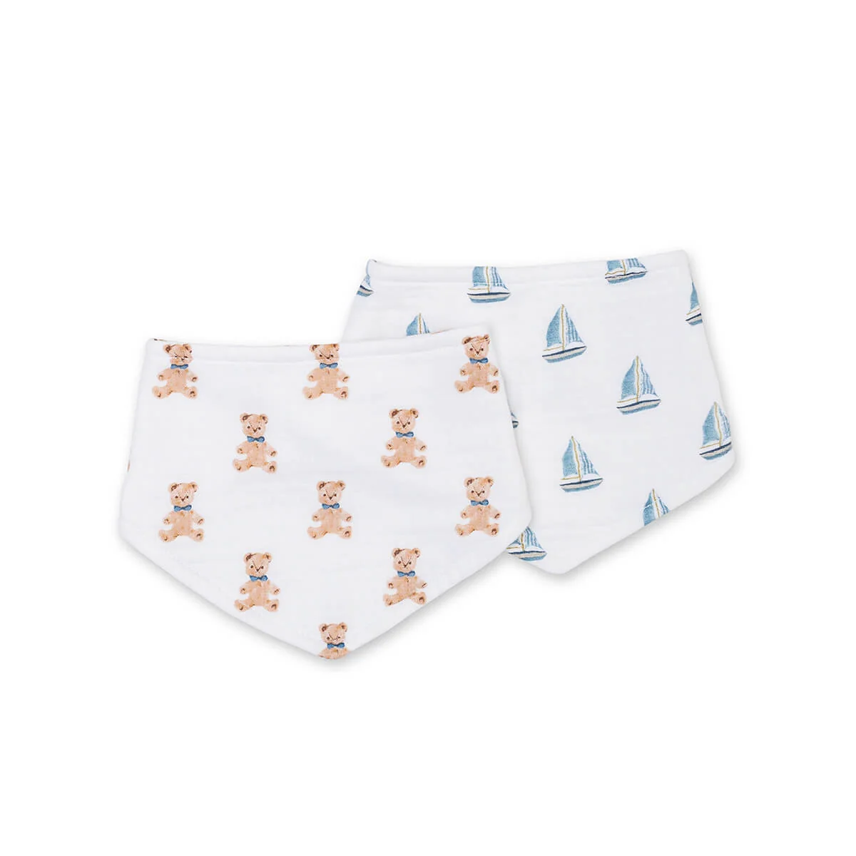 Vintage Bears & Sailboats Bandana Bibs - Image 2