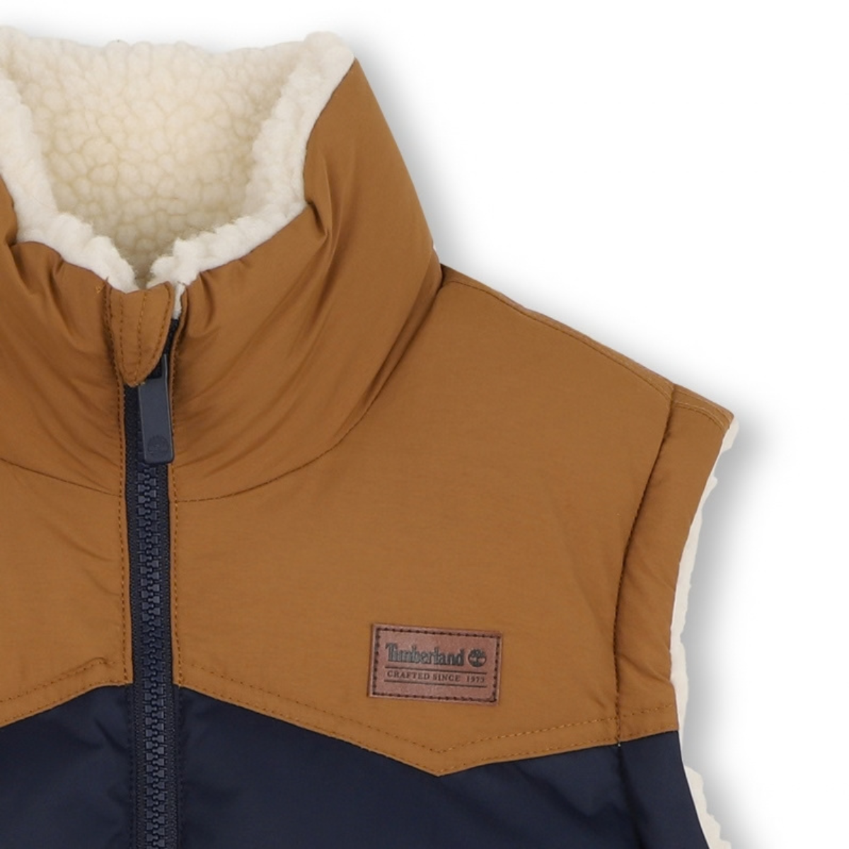 Boys Blue Reversible Gilet With Sherpa Fleece - Image 4