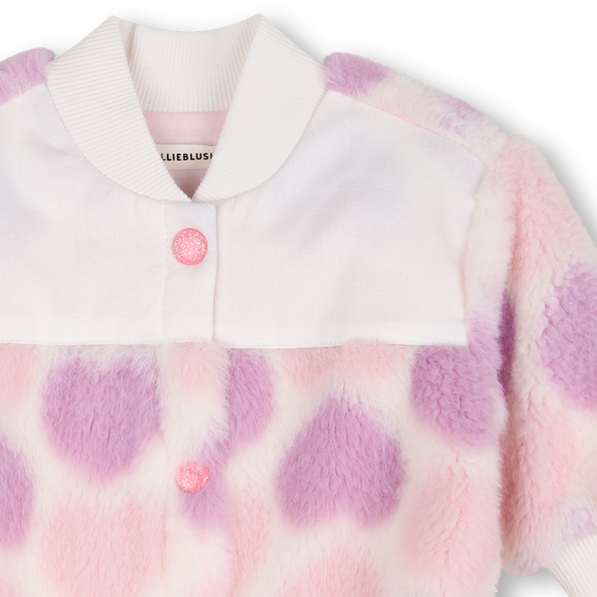 Girls Pink & Purple Heart Faux-Fur Romper - Image 3