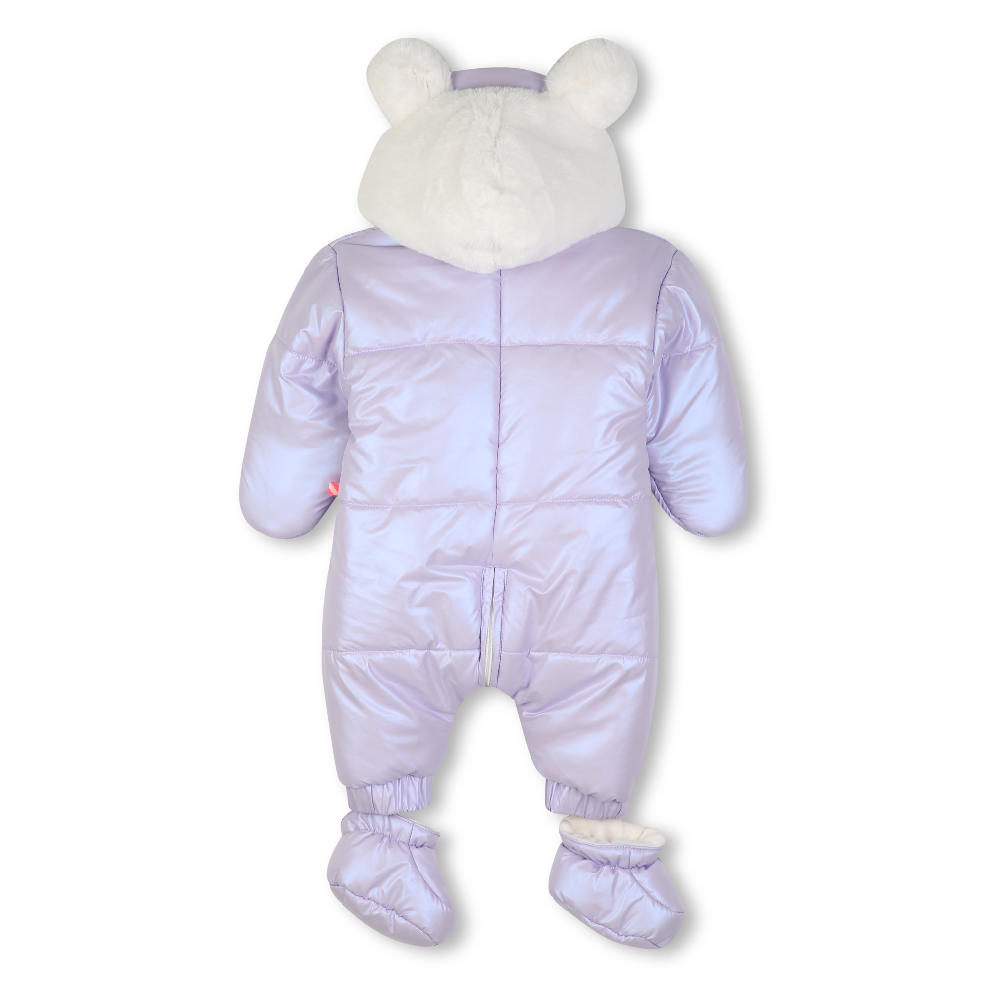 Lilac Iridescent Hooded Snowsuit with Bear Ears - Image 2