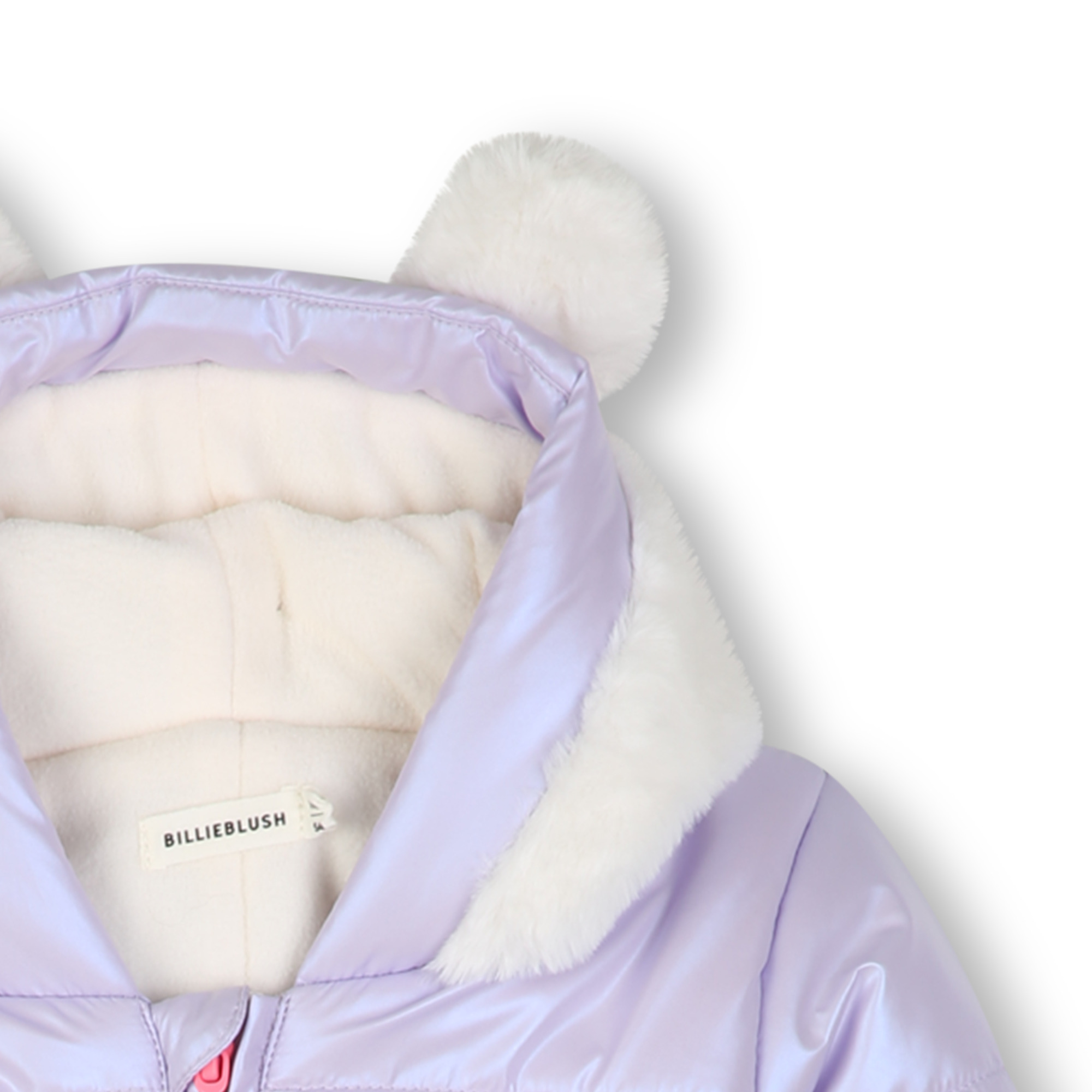 Lilac Iridescent Hooded Snowsuit with Bear Ears - Image 4