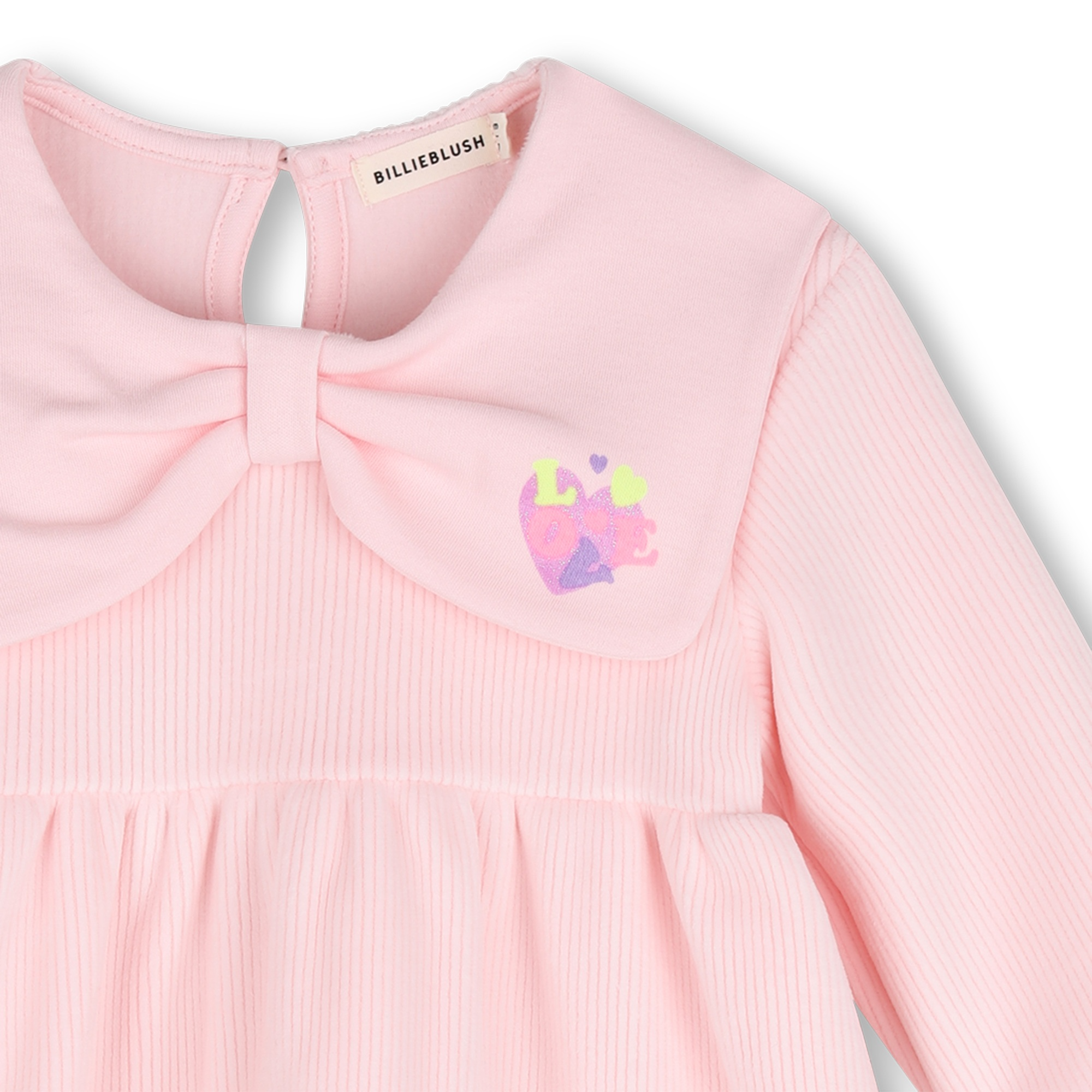 Pink Corduroy Dress with Statement Bow Collar - Image 3