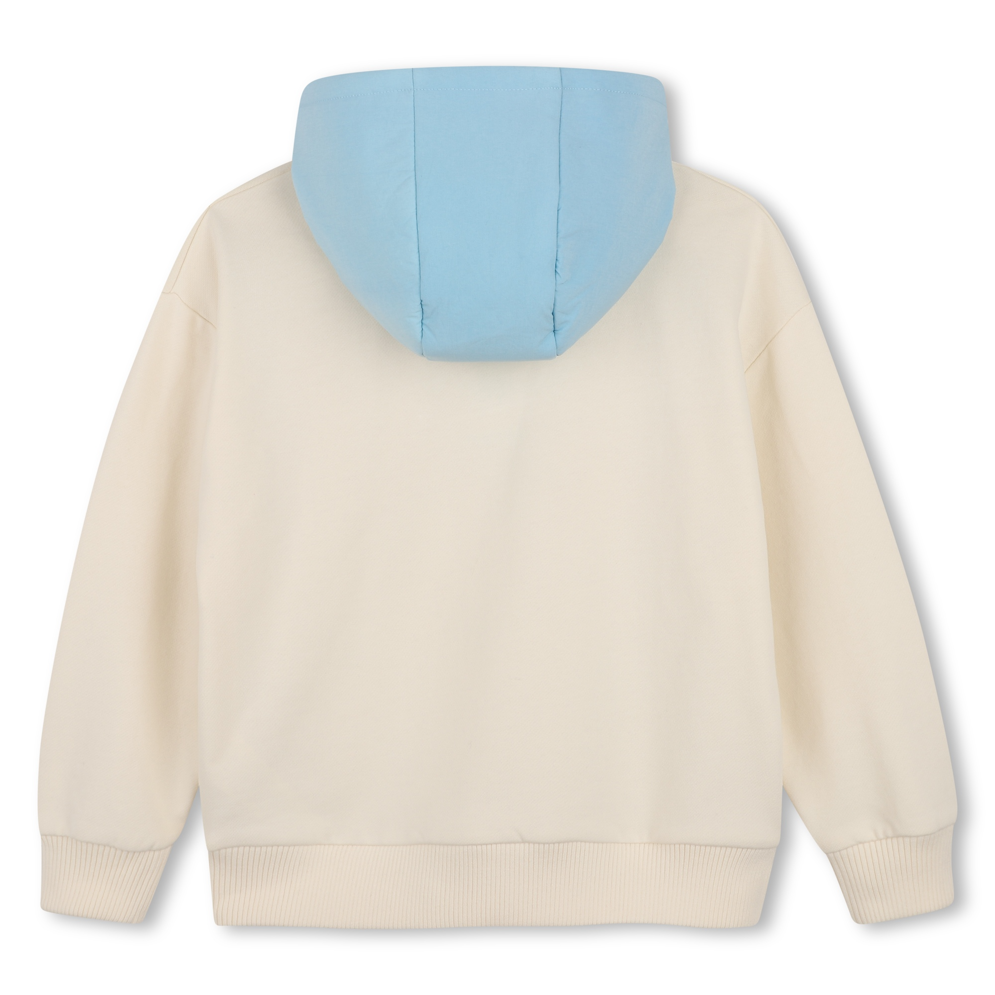Cream & Blue Colorblock Half-Zip Hoodie - Image 2