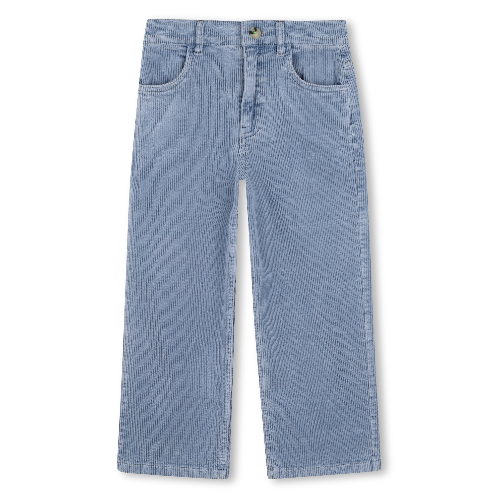 Light Blue Corduroy Straight Leg Pants