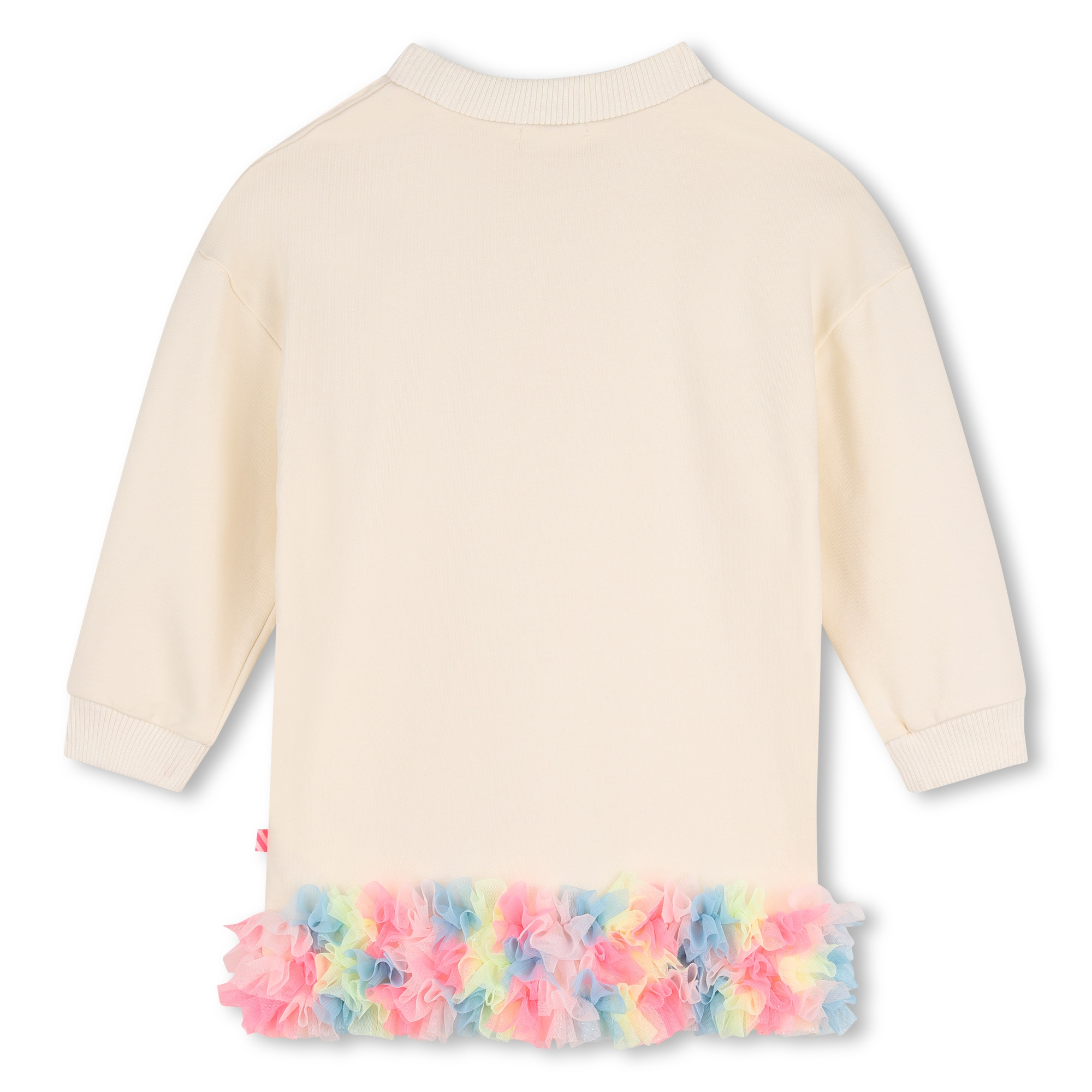 Girls Pastel Heart Sweat Dress with Neon Rainbow Tutu Hem - Image 2