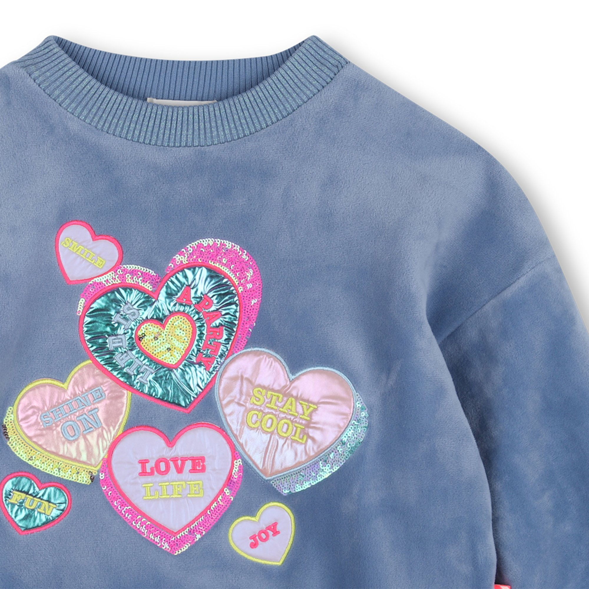 Soft Velour 'Love Life' Heart Motif Pullover - Image 3