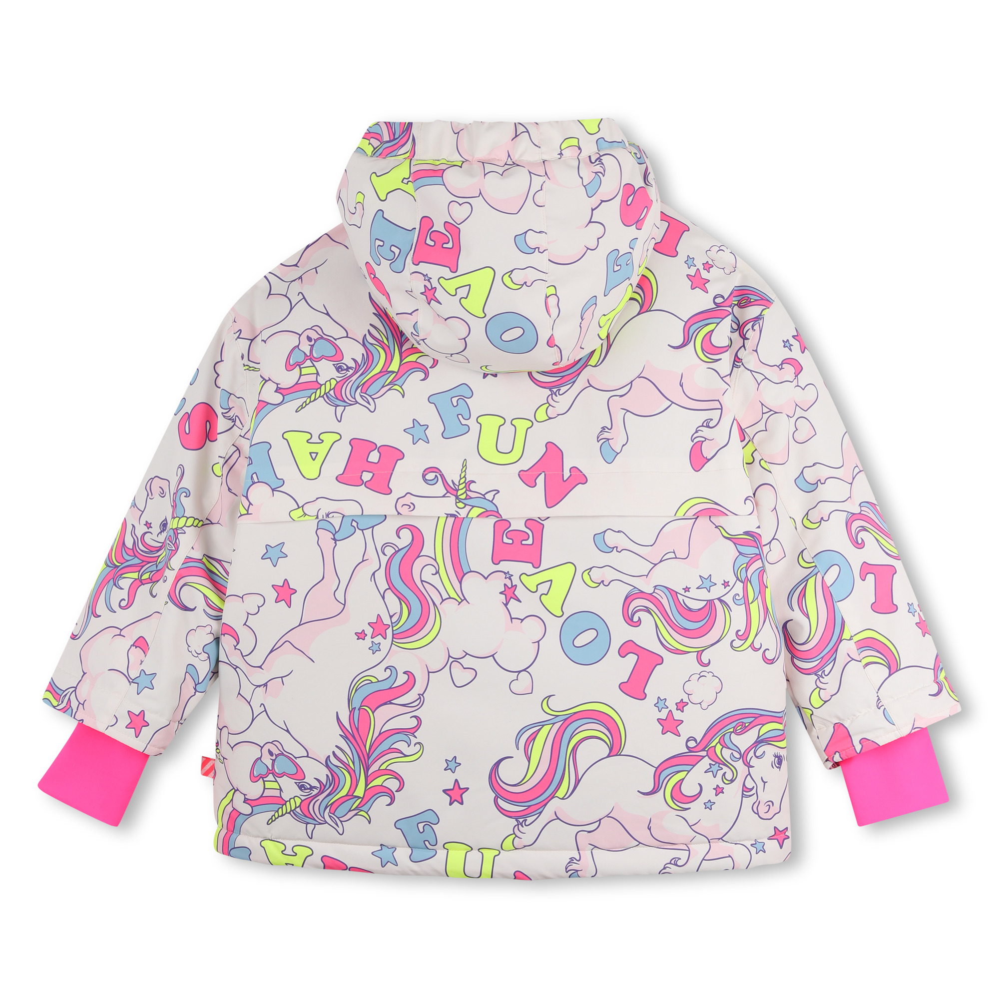 Pink Unicorn & Rainbow Graphic Print Ski Jacket - Image 2