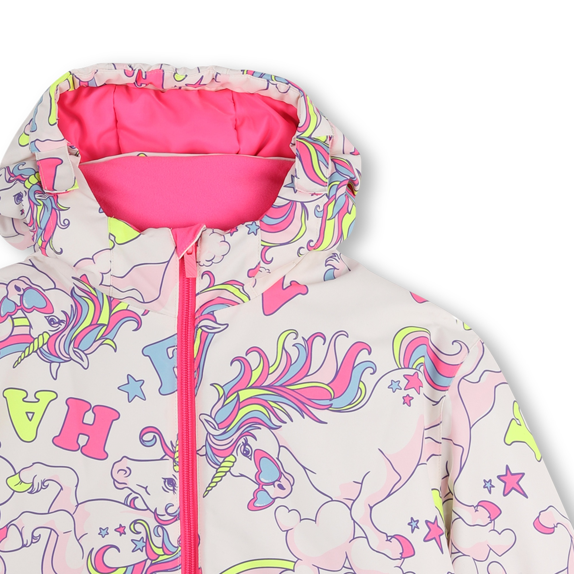 Pink Unicorn & Rainbow Graphic Print Ski Jacket - Image 3