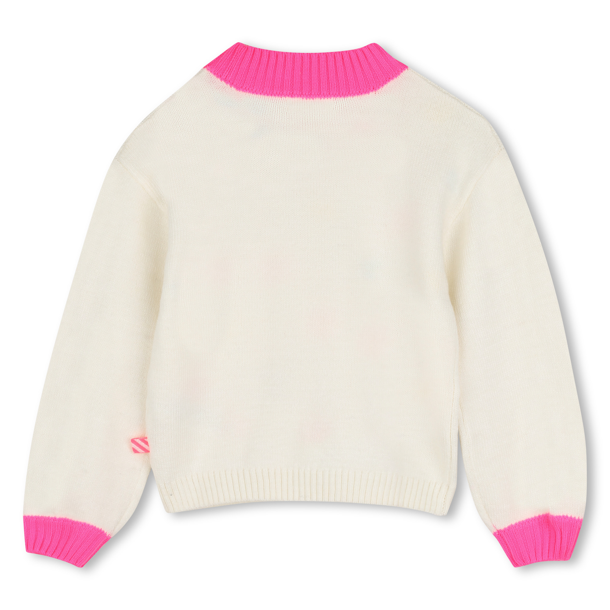 Girls Cream Knit Sweater with Colorful Hearts - Image 2