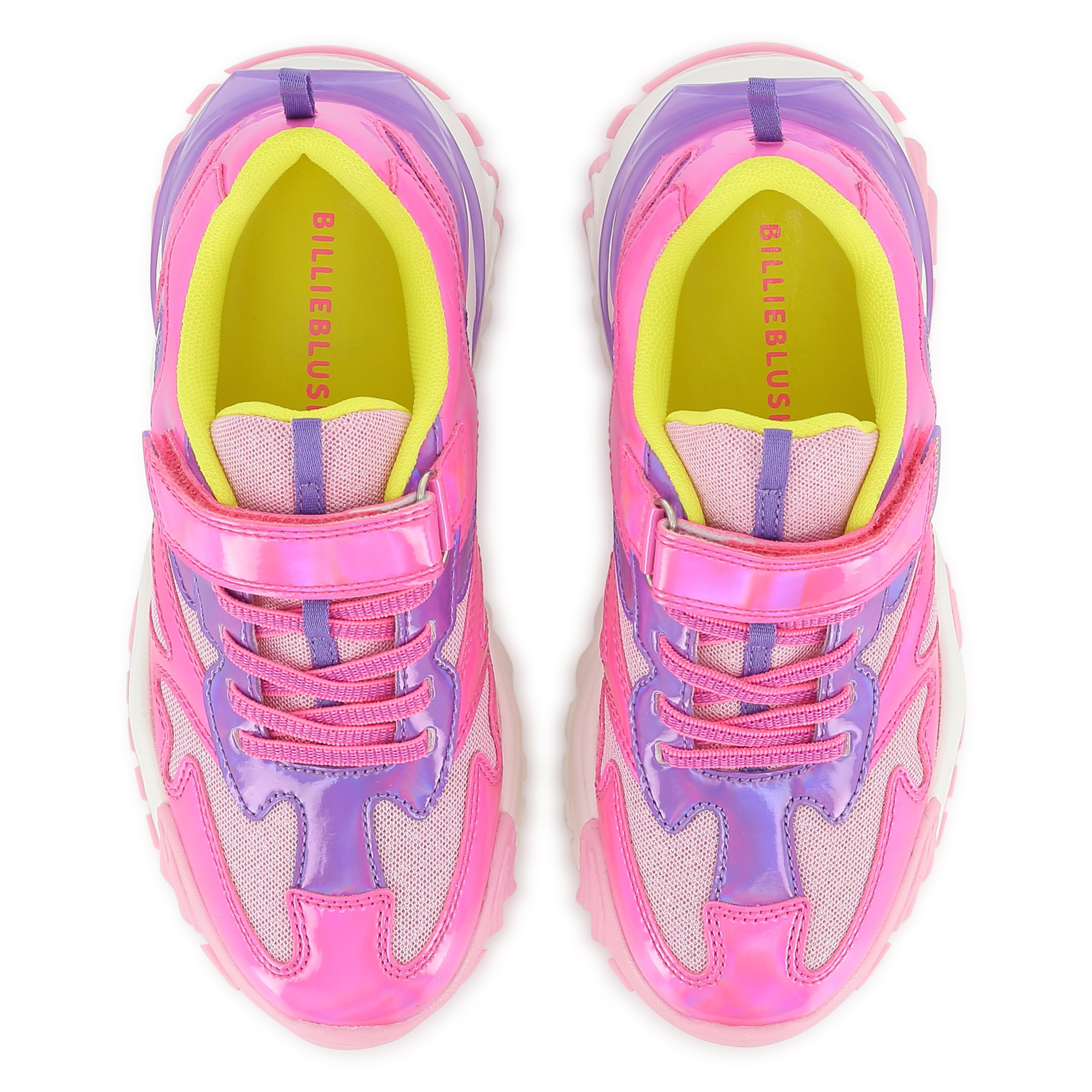 Girls Pink & Purple Metallic Chunky Trainers - Image 2
