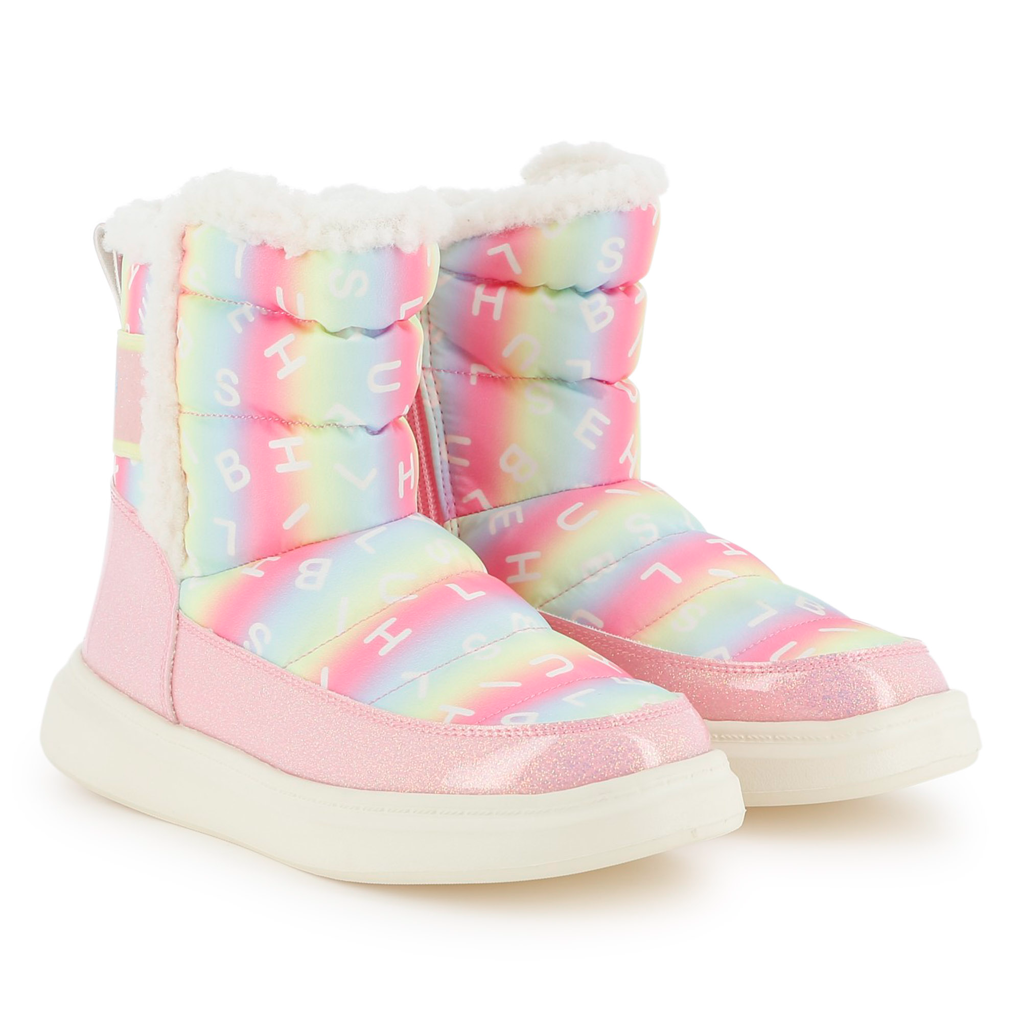 Pastel Rainbow Logo Snow Boots