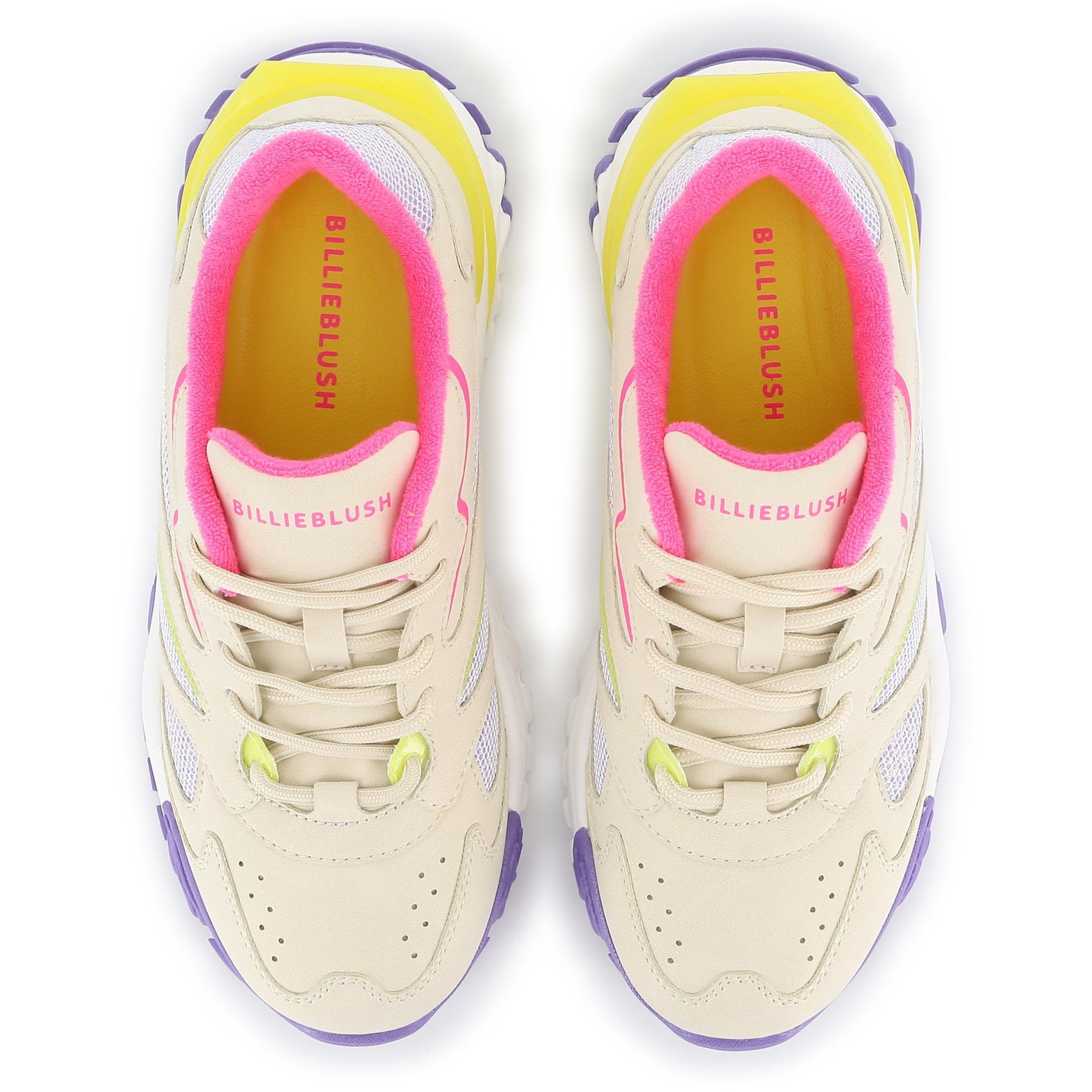 Beige, Pink & Purple Chunky Trainers - Image 2