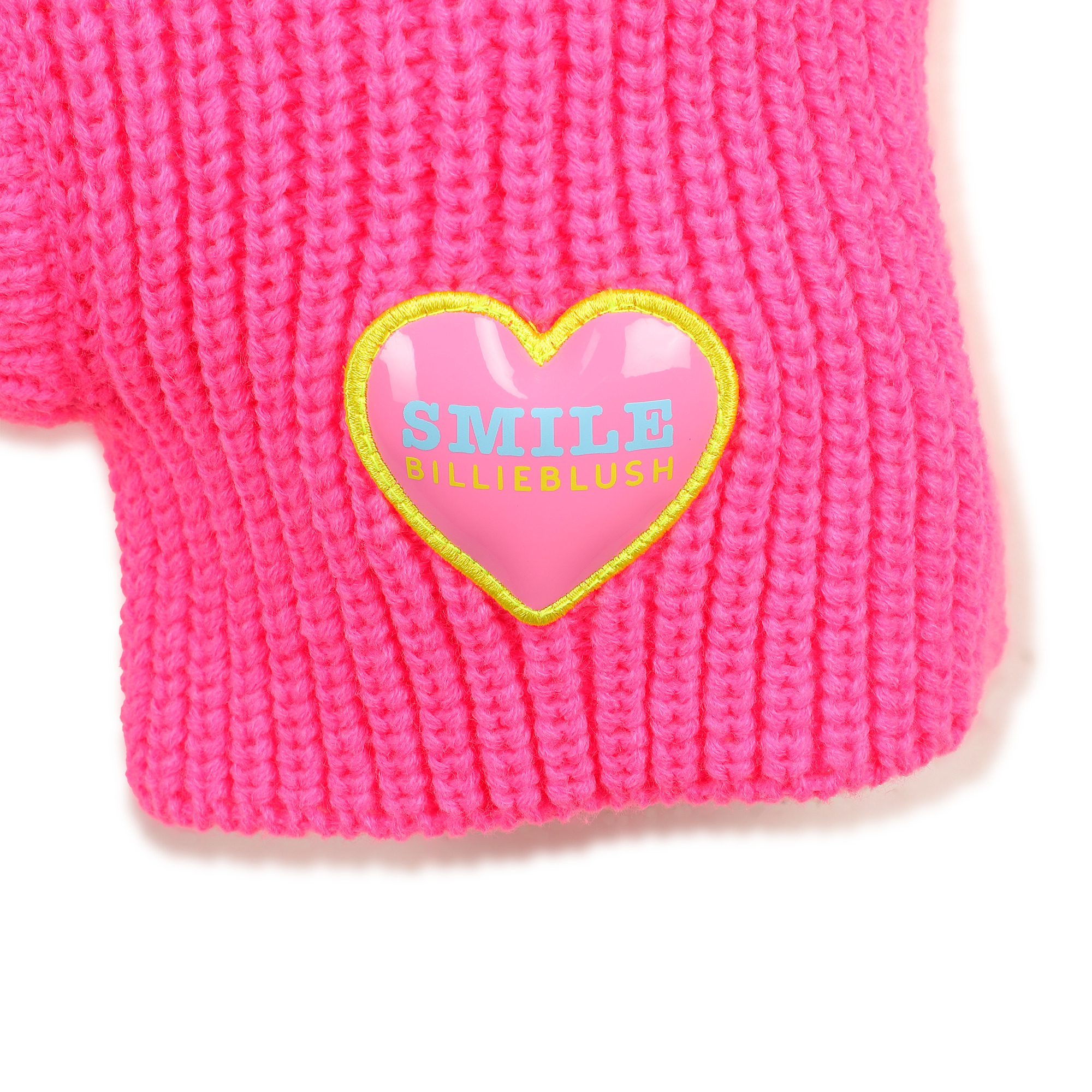 Neon Pink Ribbed Knit Balaclava Hat - Image 3