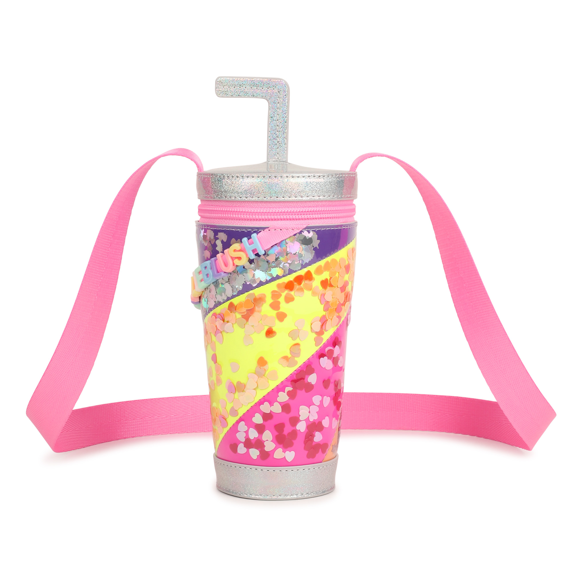 Pink & Neon Confetti Milkshake Cup Crossbody Bag