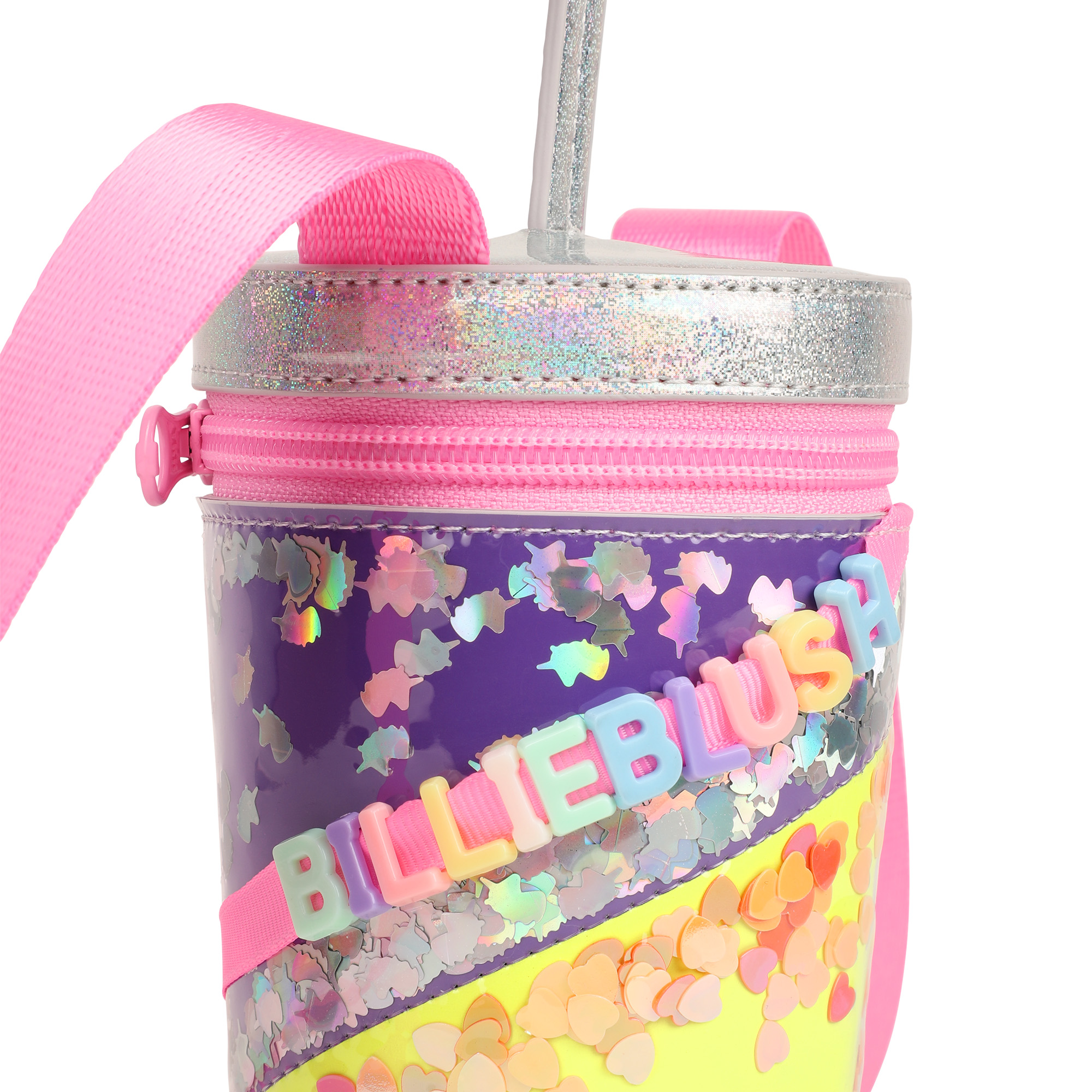 Pink & Neon Confetti Milkshake Cup Crossbody Bag - Image 4