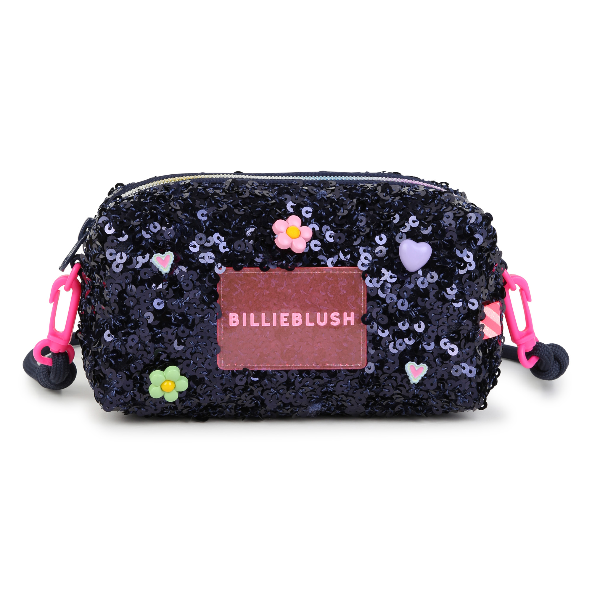 Navy Blue Sequin Charm Crossbody Bag