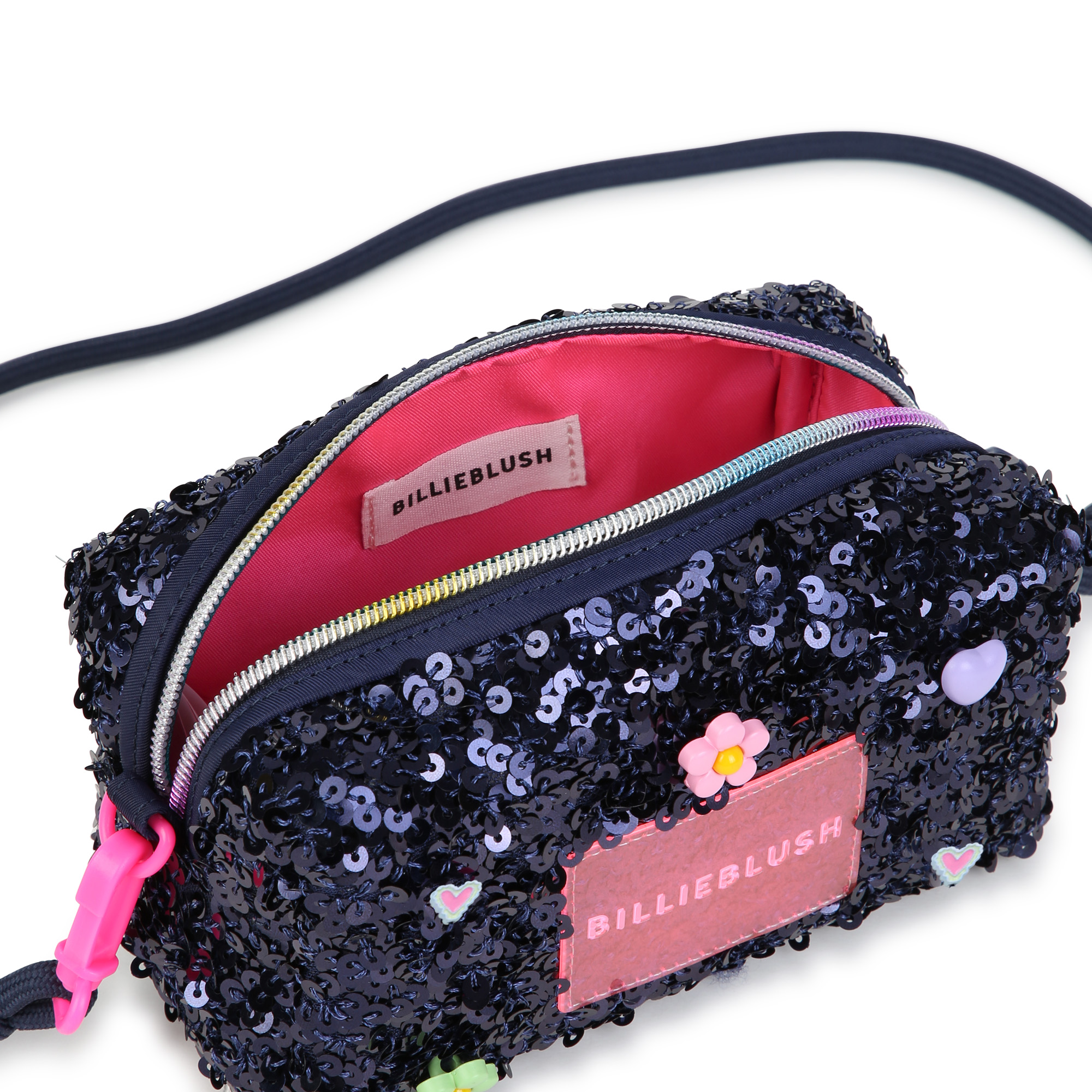 Navy Blue Sequin Charm Crossbody Bag - Image 3