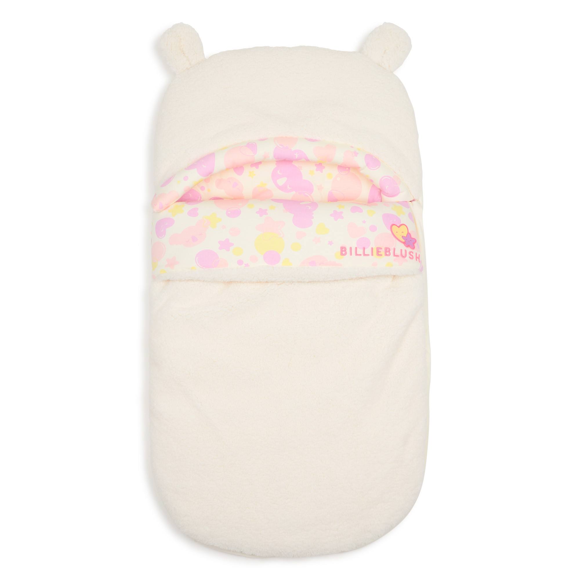 Ivory Faux Fur Bear-Ear Sleeping Bag Nest
