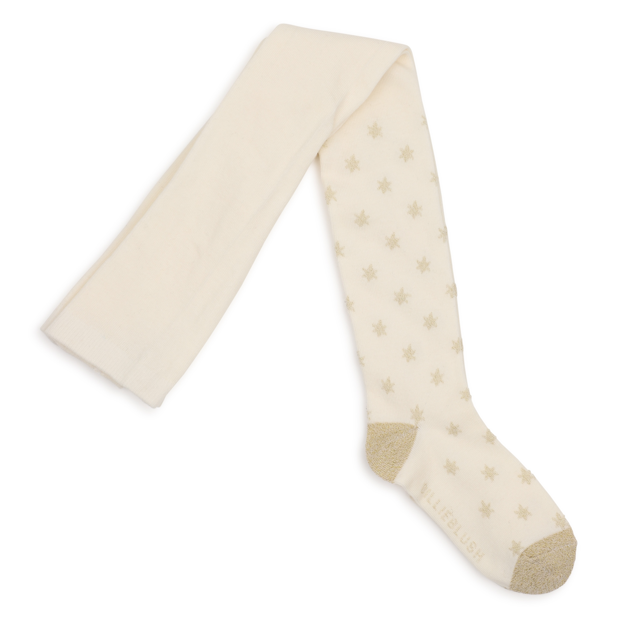 Girls Ivory & Gold Glitter Star Tights