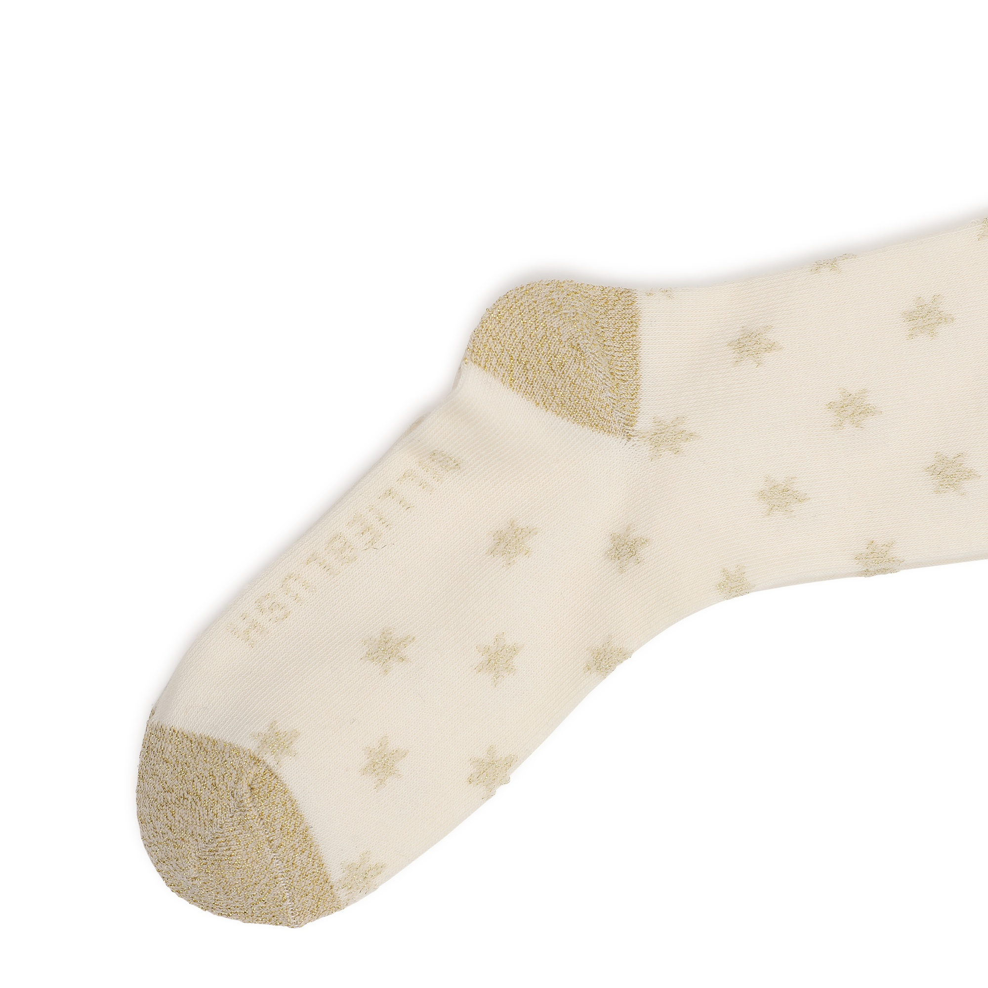 Girls Ivory & Gold Glitter Star Tights - Image 2