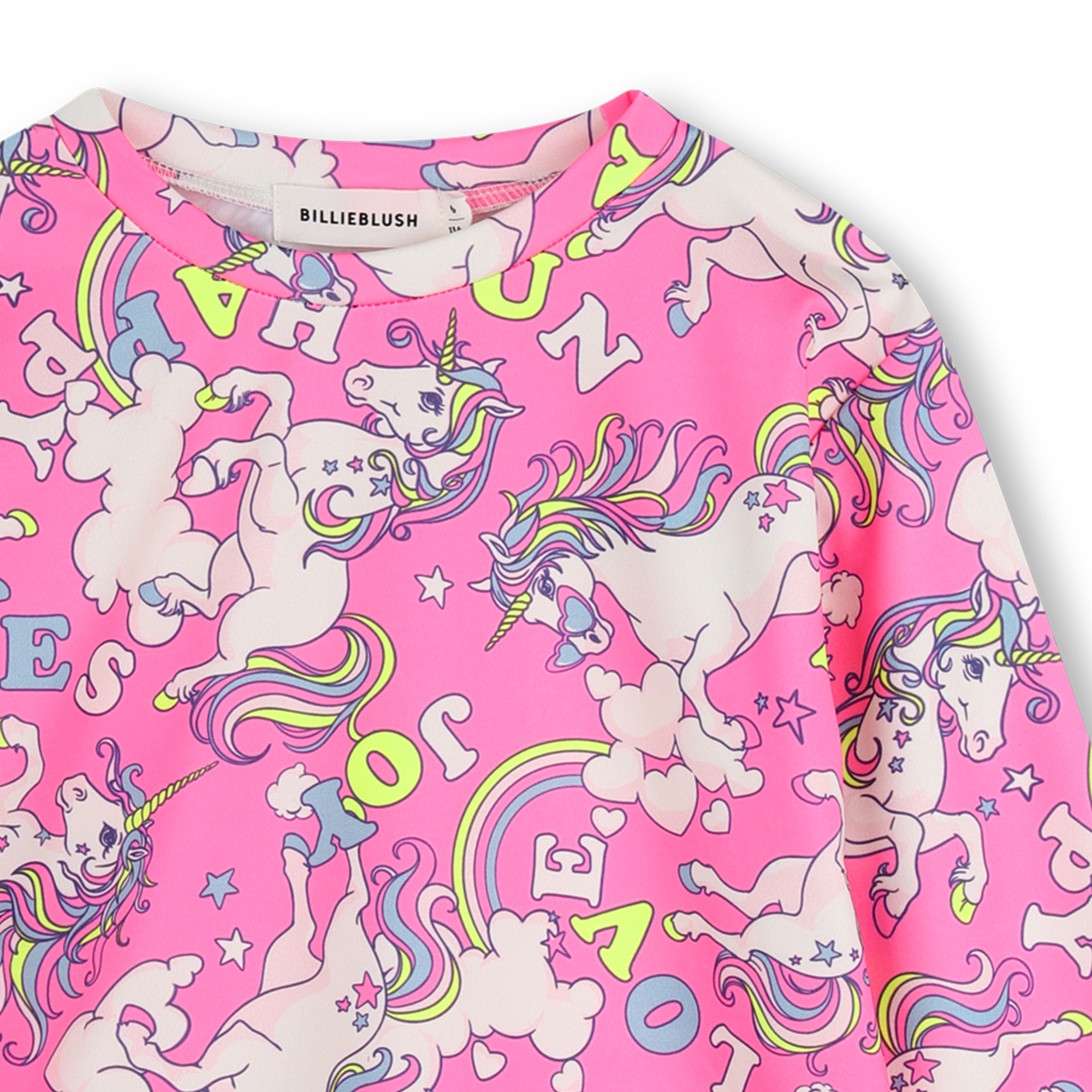Pink Unicorn & Rainbow Long-Sleeved Top - Image 3