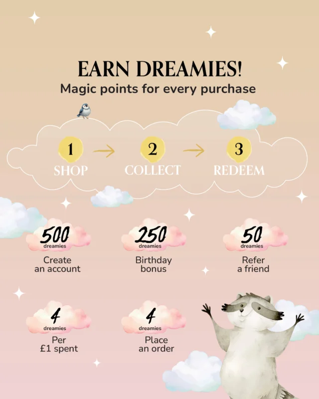 🌟 Your loyalty deserves a little magic. 
Earn Dreamies with every purchase and redeem them for real rewards — free shipping, discounts and more.
Create an account, shop, celebrate your birthday, refer a friend — every action counts! 

👉 Link in bio 

#MiSueñosKids #DreamersQuest #KidsFashion #LoyaltyRewards #UKMums #UKDads