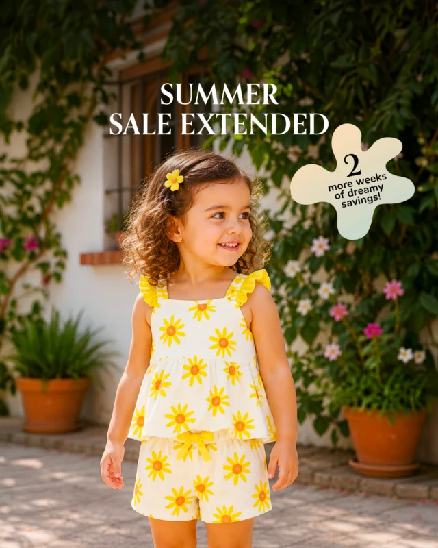 The sunny days aren’t over yet! We’re extending our Summer Sale for two more weeks so your little explorers can keep chasing adventures in style.

Discover dreamy savings on these favourites at MiSueños Kids:
☀️ 40% OFF Billieblush & Monnalisa (All summer clothing, shoes, bags, and hats)
☀️ 30% OFF Mayoral, Hatley, Emile et Rose, Kissy Kissy, Blues Baby & Slipfree (All summer clothing, plus Slipfree shoes!)

Shop in-store & online, link in bio!